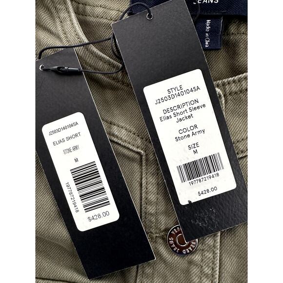 $428 Veronica Beard Elias Green Cotton Jacket Womens Size M Short Sleeve New - Picture 5 of 11